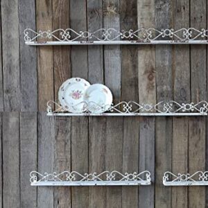 Creative Co-Op Farmhouse Decorative Iron Ledges, Distressed Cream, Set of 4 Sizes