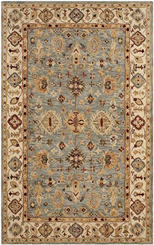 SAFAVIEH Antiquity Collection 5' x 8' Blue/Ivory AT847A Handmade Traditional Oriental Premium Wool Area Rug