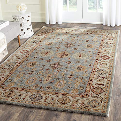 SAFAVIEH Antiquity Collection 5' x 8' Blue/Ivory AT847A Handmade Traditional Oriental Premium Wool Area Rug