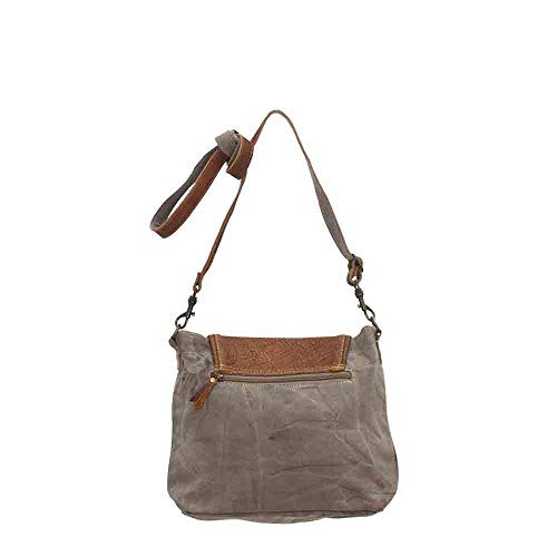 Myra Bags Flap-Over Upcycled Canvas Shoulder Bag S-0769