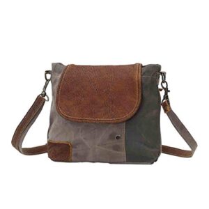 Myra Bags Flap-Over Upcycled Canvas Shoulder Bag S-0769