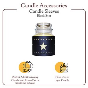 A Cheerful Giver Metal Candle Sleeve - 4" Black Star Sleeve Fits 16 oz. & 24 oz. Cheerful Jar Candles - Rustic Candle Accessories