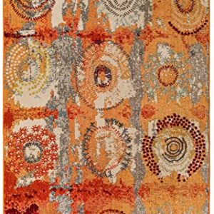 Unique Loom Estrella Collection Modern, Abstract, Light Colors, Distressed Area Rug, 5 ft x 8 ft, Orange/Beige