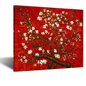 kreative arts canvas prints giclee artwork for wall decor classic van gogh artwork oil paintings reproduction almond blossom canvas picture photo prints on canvas art for wall (red)
