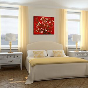 Kreative Arts Canvas Prints Giclee Artwork for Wall Decor Classic Van Gogh Artwork Oil Paintings Reproduction Almond Blossom Canvas Picture Photo Prints on Canvas Art for Wall (Red)