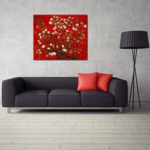 Kreative Arts Canvas Prints Giclee Artwork for Wall Decor Classic Van Gogh Artwork Oil Paintings Reproduction Almond Blossom Canvas Picture Photo Prints on Canvas Art for Wall (Red)