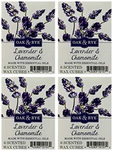 oak & rye lavender and chamomile scented wax cubes – 4-pack