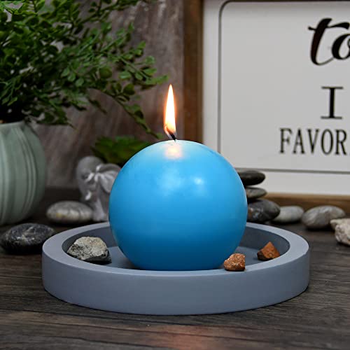 Zest Candle 2-Piece Ball Candles, 4-Inch, Turquoise