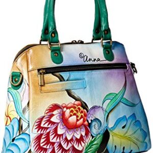 Anuschka Anna Hand Painted Leather Women's Organizer Satchel, Whimsical Garden