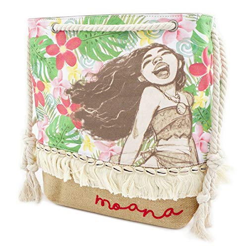 Loungefly Moana Canvas and Burlap Tote Bag, Multi-colored, Standard