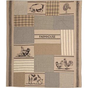 vhc brands sawyer mill charcoal throw-blankets, 60×50
