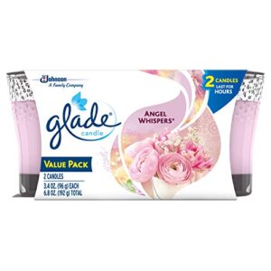 glade candle jar, air freshener, angel whispers, 3.4 ounce (pack of 2)