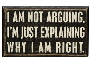 primitives by kathy 20515 classic box sign, 5 x 3-inches, not arguing