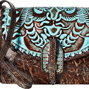 Patricia Nash Women's Lanza Crossbody Organizer Turquoise Crossbody Bag