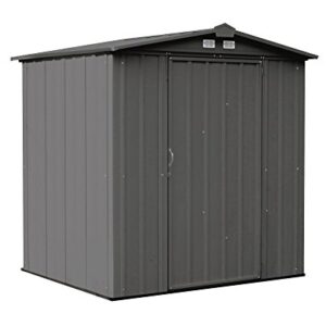 ARROW 6' x 5' EZEE Galvanized Steel Low Gable Shed Charcoal, Storage Shed with Peak Style Roof