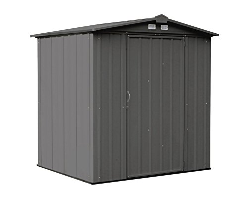 ARROW 6' x 5' EZEE Galvanized Steel Low Gable Shed Charcoal, Storage Shed with Peak Style Roof