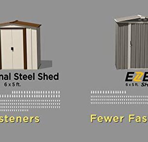 ARROW 6' x 5' EZEE Galvanized Steel Low Gable Shed Charcoal, Storage Shed with Peak Style Roof