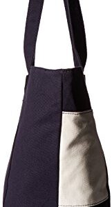 Tommy Hilfiger womens Canvas Tote Shoulder Handbag, Navy, One Size US