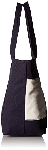 Tommy Hilfiger womens Canvas Tote Shoulder Handbag, Navy, One Size US