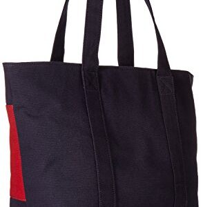 Tommy Hilfiger womens Canvas Tote Shoulder Handbag, Navy, One Size US