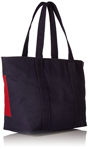 Tommy Hilfiger womens Canvas Tote Shoulder Handbag, Navy, One Size US