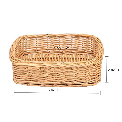 Rectangle small wicker baskets for sundries 3pcs storage bins.