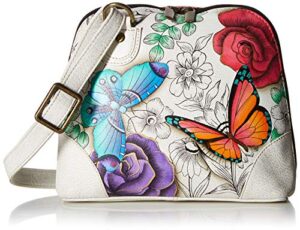 anna by anuschka leather small multi compartment zip-around organizer, floral paradise