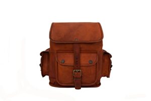 vintage leather backpack for women/teen girls rucksack, small 12 inch leather handbag