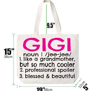 COCOVICI Gigi Definition Canvas Tote Bag Grandma Gift Idea Book Bag