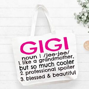 COCOVICI Gigi Definition Canvas Tote Bag Grandma Gift Idea Book Bag