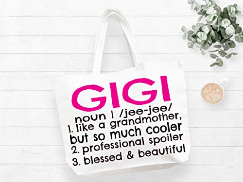 COCOVICI Gigi Definition Canvas Tote Bag Grandma Gift Idea Book Bag