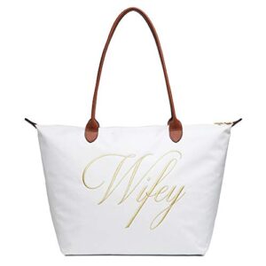bridal shower gift for bride gifts – bride bag wifey bag bride tote bag for wedding day and honeymoon! bachelorette gifts for bride to be gifts for her wifey gifts