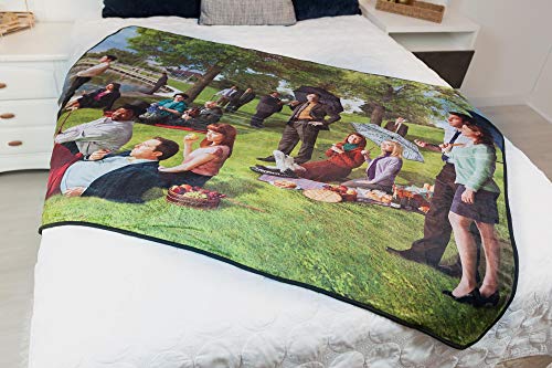 The Office Sunday Afternoon Art Style Fleece Throw Blanket | Official The Office Collectible Blanket | Measures 60 x 45 Inches