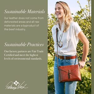 Patricia Nash | Torri Crossbody Bag | Leather Crossbody Purse | Genuine Leather Handbag for Women, Signature Map