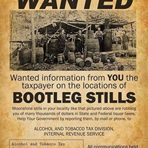 Bootleggers Wanted Posters Art Prints - Set of Four Photos (8x10) Unframed - Makes a Great Bar and Drinking Establishment Decor and Gift Under $20 for Home Brewers