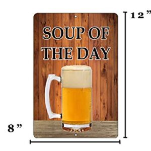 Rogue River Tactical Funny Beer Alcohol Sign Metal Tin Sign Home Bar Kitchen Soup of The Day