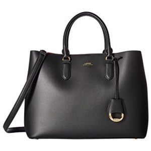 Lauren Ralph Lauren Dryden Marcy Leather Tote (Black/Red)