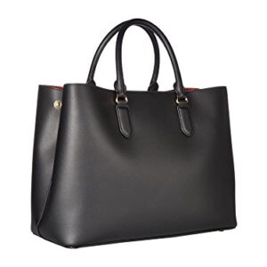 Lauren Ralph Lauren Dryden Marcy Leather Tote (Black/Red)