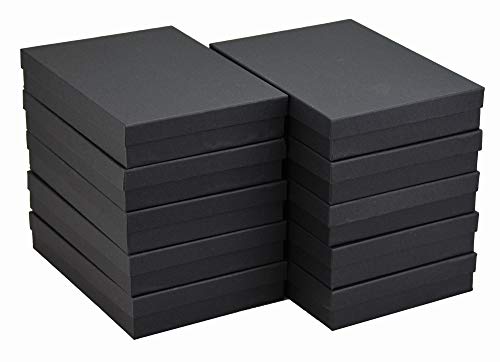 JPB Matte Black Cotton Filled Jewelry Boxes Number 75 (Pack of 10) 7 inches x 5 inches…