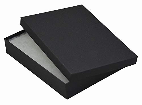 JPB Matte Black Cotton Filled Jewelry Boxes Number 75 (Pack of 10) 7 inches x 5 inches…