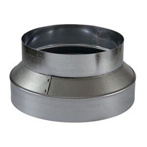 10 inch to 8 inch round hvac duct reducer & increaser – galvanized sheet metal ducting connector for airflow, heating, cooling, & air ventilation system extra strength and fitting
