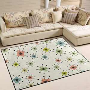 vintage atomic stars retro area rug indoor doormat for bedroom living room mat personalized home decor nonslip door mat 5’3″x 4′