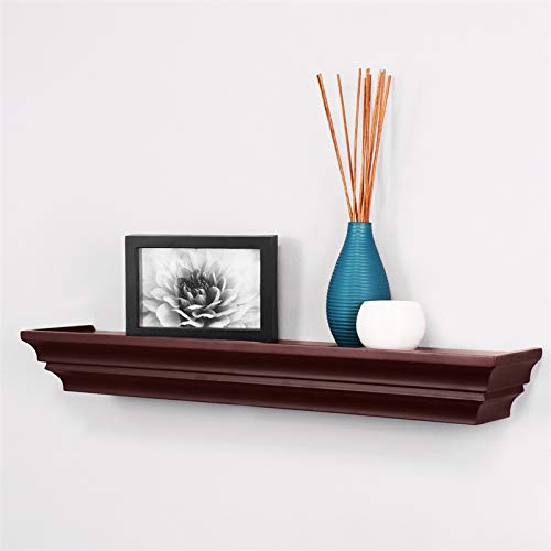 Pemberly Row Madison Contoured Floating Wall Shelf Espresso 24Inch Set of 3 MDF