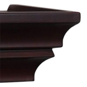 Pemberly Row Madison Contoured Floating Wall Shelf Espresso 24Inch Set of 3 MDF