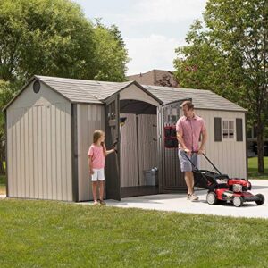 Lifetime 60214 17.5 x 8 Ft. Outdoor Storage Shed, Desert Sand