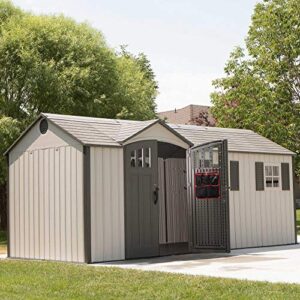 Lifetime 60214 17.5 x 8 Ft. Outdoor Storage Shed, Desert Sand