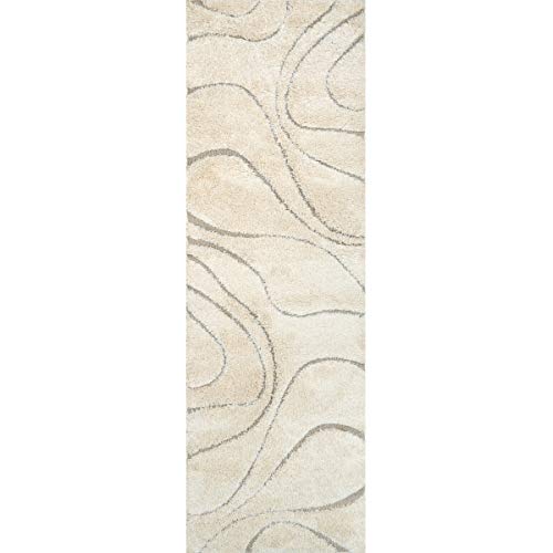 nuLOOM Carolyn Cozy Soft & Plush Shag Runner Rug, 2 ft 8 in x 12 ft, Cream