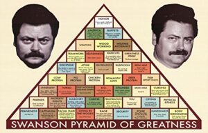 culturenik parks and recreation ron swanson pyramid workplace comedy tv television show poster print, unframed 11×14