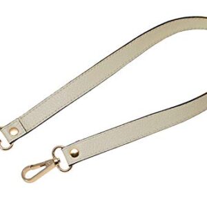 VanEnjoy Full Grain Leather Replacement Strap, 0.98 inch Width Gold Hardware (Beige, Length:24")