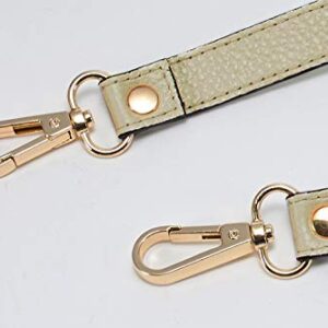 VanEnjoy Full Grain Leather Replacement Strap, 0.98 inch Width Gold Hardware (Beige, Length:24")